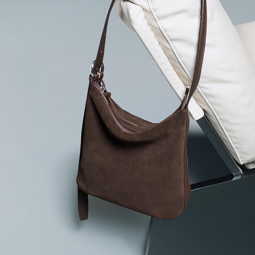 Vintage Leather Bucket Crossbody