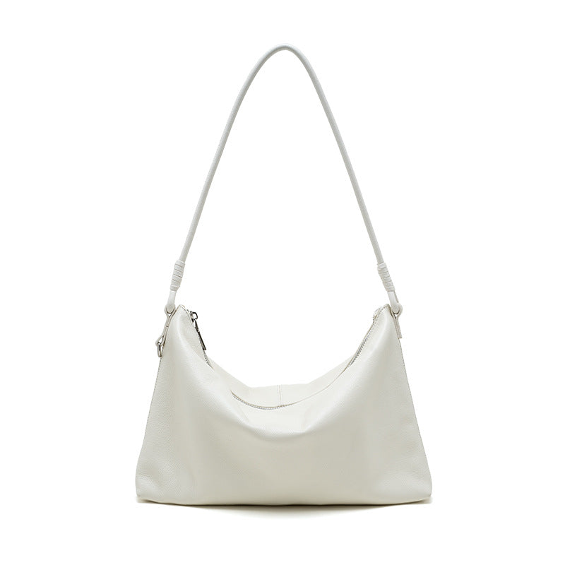 Cowhide Leather Top-Handle Shoulder Bag