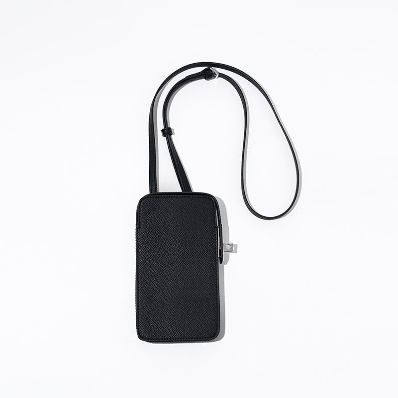 Pebbled Leather Box Phone Bag