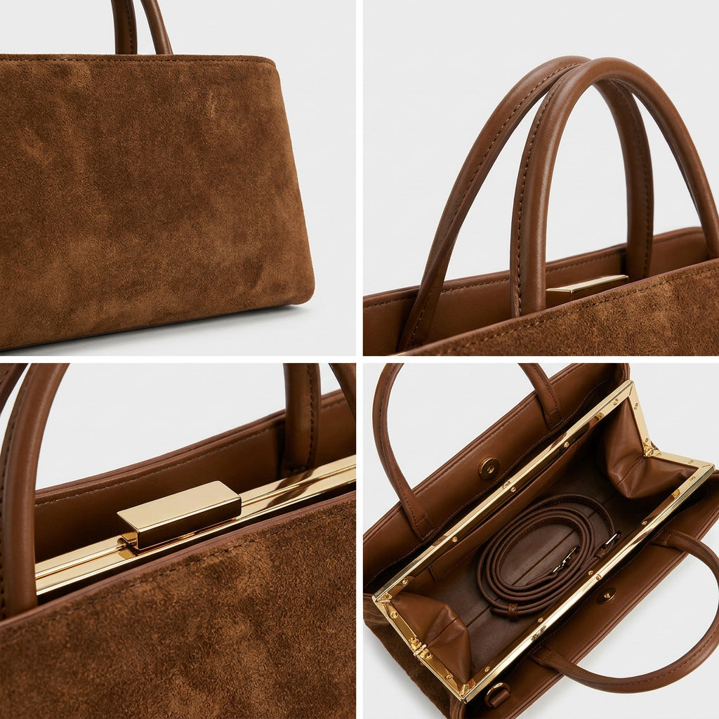 Large Nubuck Baguette Bag