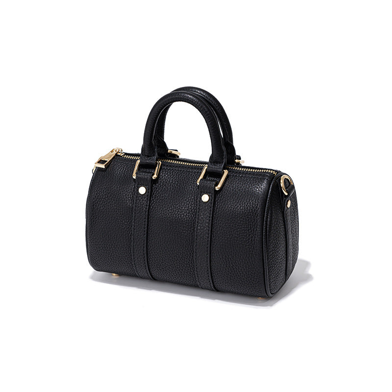 Vintage Leather Boston Pillow Bag