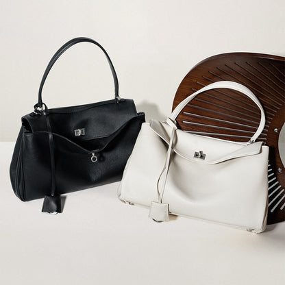 Slouchy Leather Tote, Small