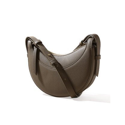 Pebbled Leather Crescent Bag