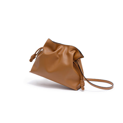 Pleated Leather Top-Handle Bag