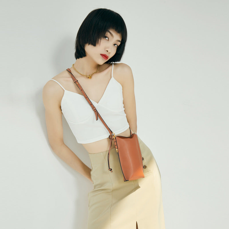 Mini Vintage Leather Phone Crossbody