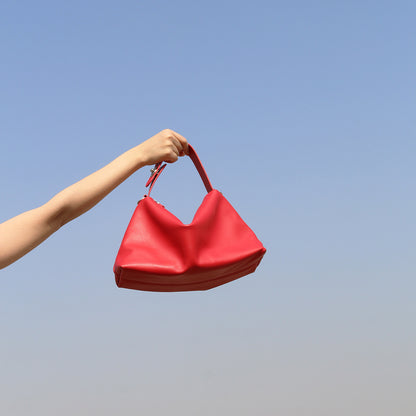 Minimal Leather Cosmetic Shoulder Bag