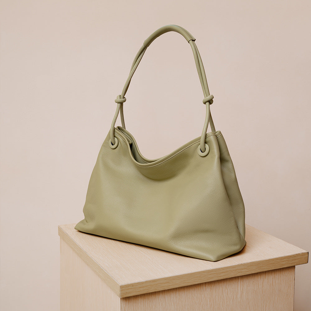 Minimal Leather Shoulder Tote