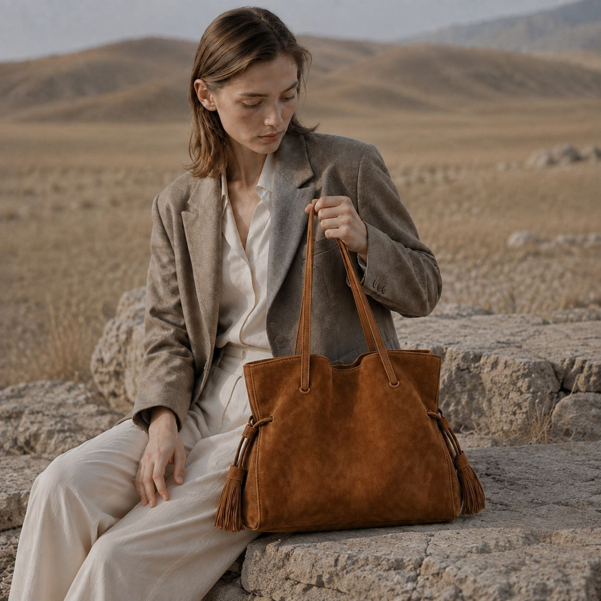 Retro Large Shoulder Tote