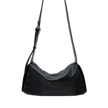 Wide-Strap Leather Pillow Bag