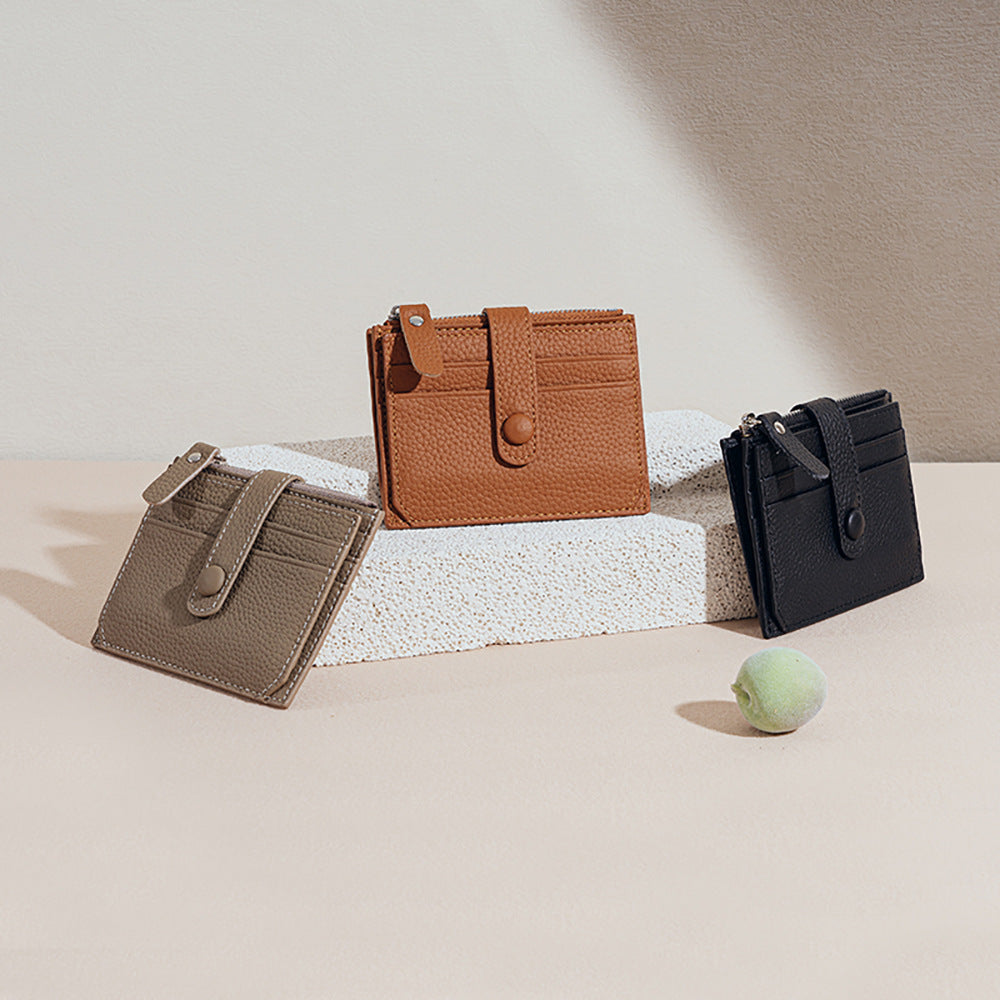 Leather Zip Card Holder Wallet