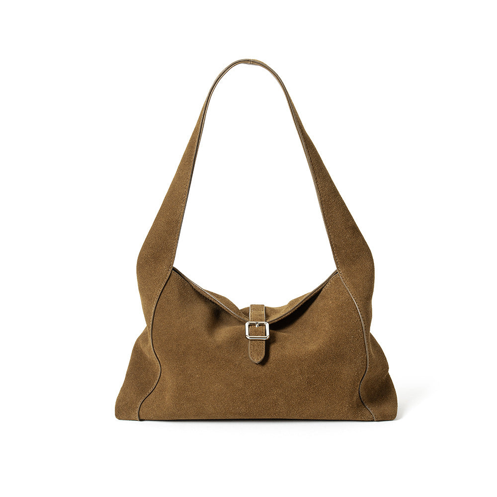 Nubuck Leather Crossbody Tote