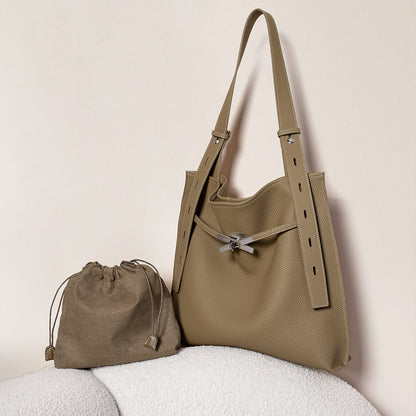 Leather Flap Tote Crossbody