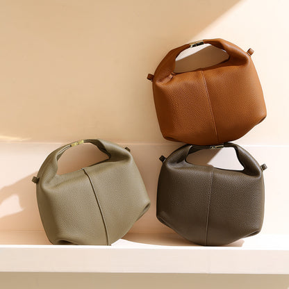 Pebbled Leather Bento Handbag