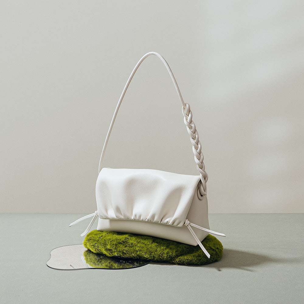 Pleated Leather Cloud Bag