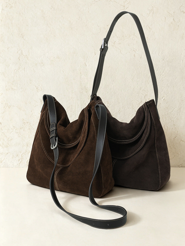 Large Nubuck Leather Crossbody