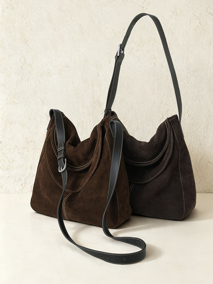 Large Nubuck Leather Crossbody