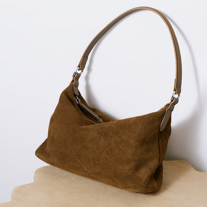 Nubuck Leather Underarm Tote