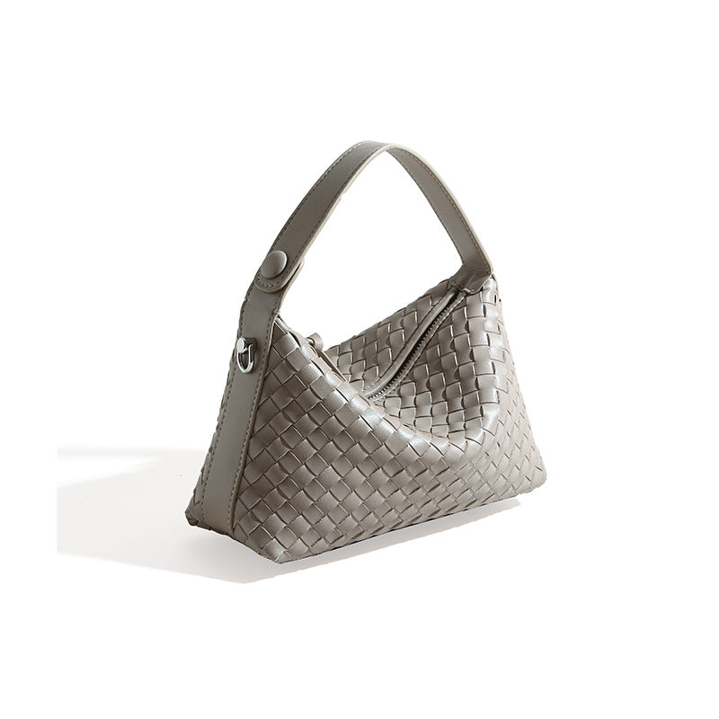 Woven Leather Dumpling Bag