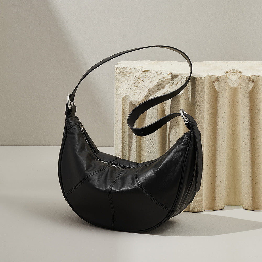 Cowhide Half-Moon Bag