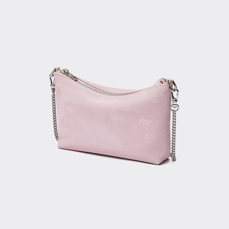 Satin & Leather Chain Bag