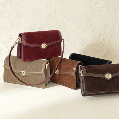 Two-Tone Nubuck Envelope Clutch