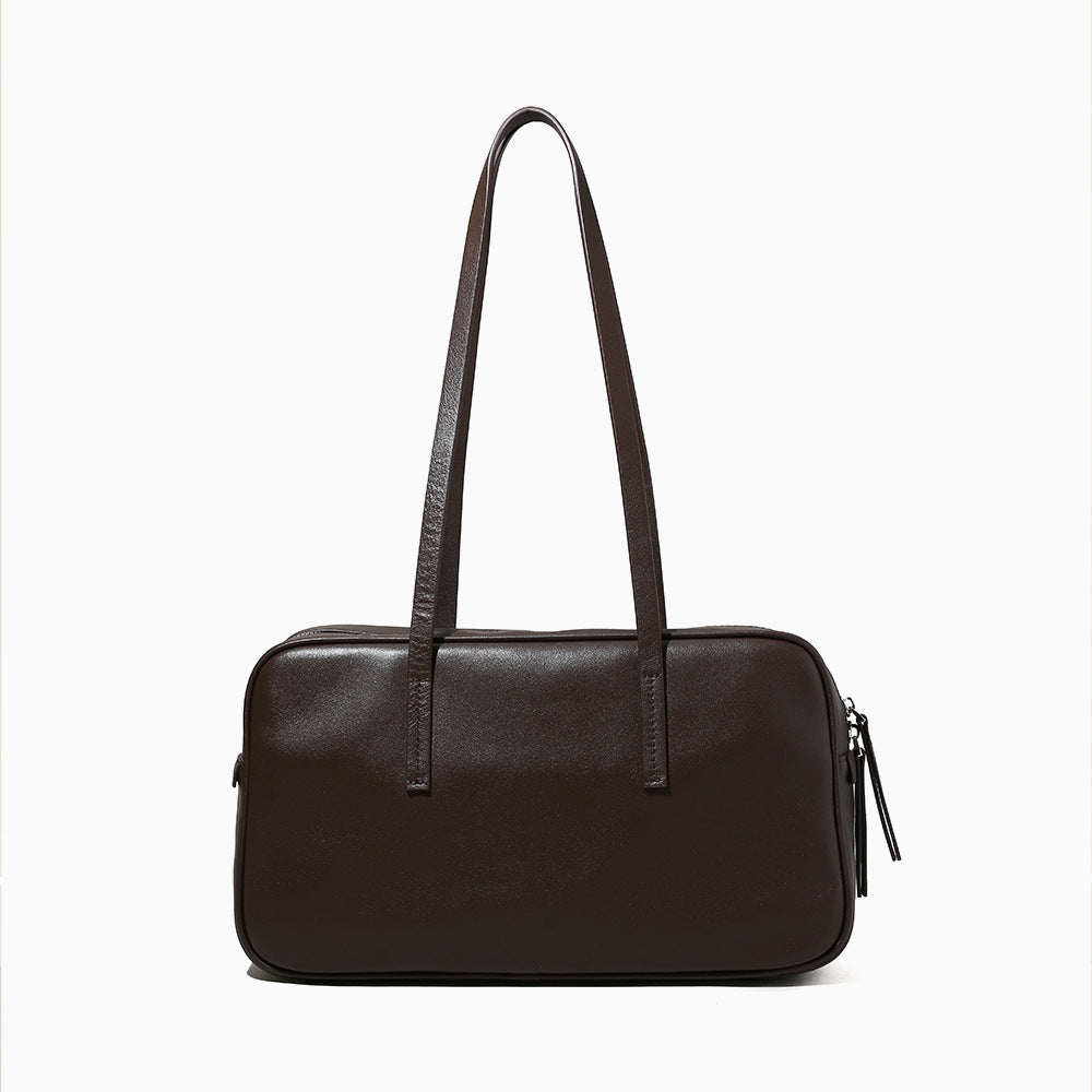 Leather Boston Underarm Tote