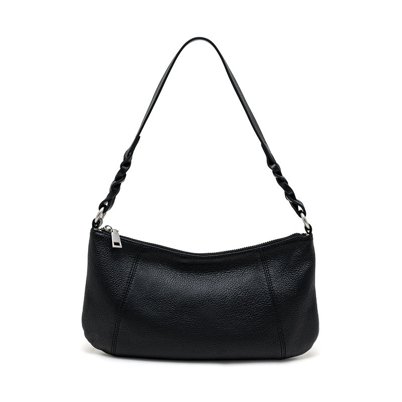 Cowhide Underarm Top-Handle Bag