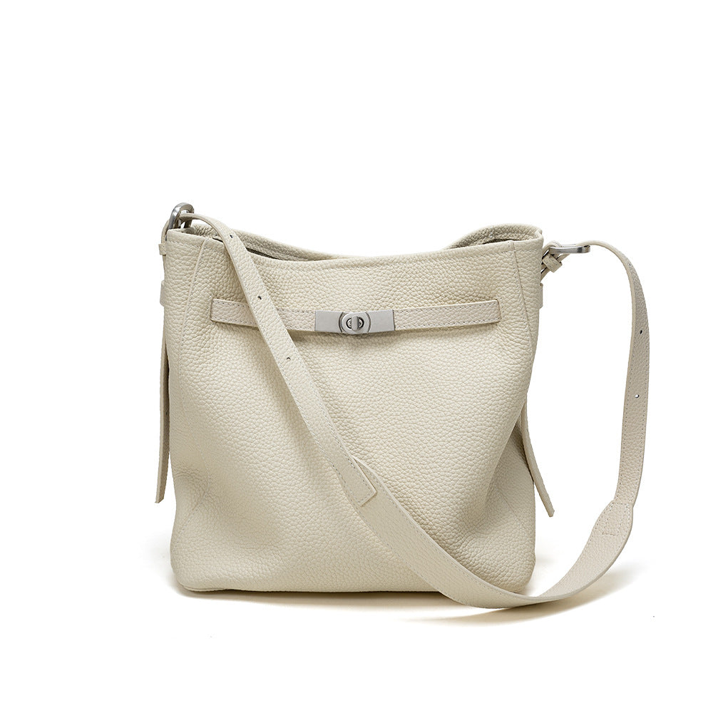Large Leather Bucket Tote