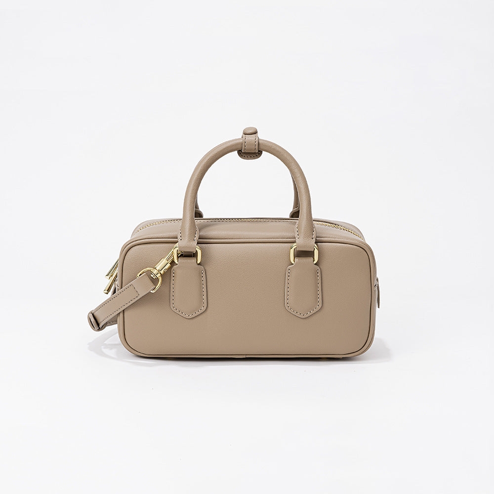 Leather Bowling Boston Bag
