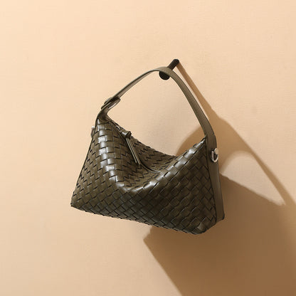 Woven Leather Dumpling Bag