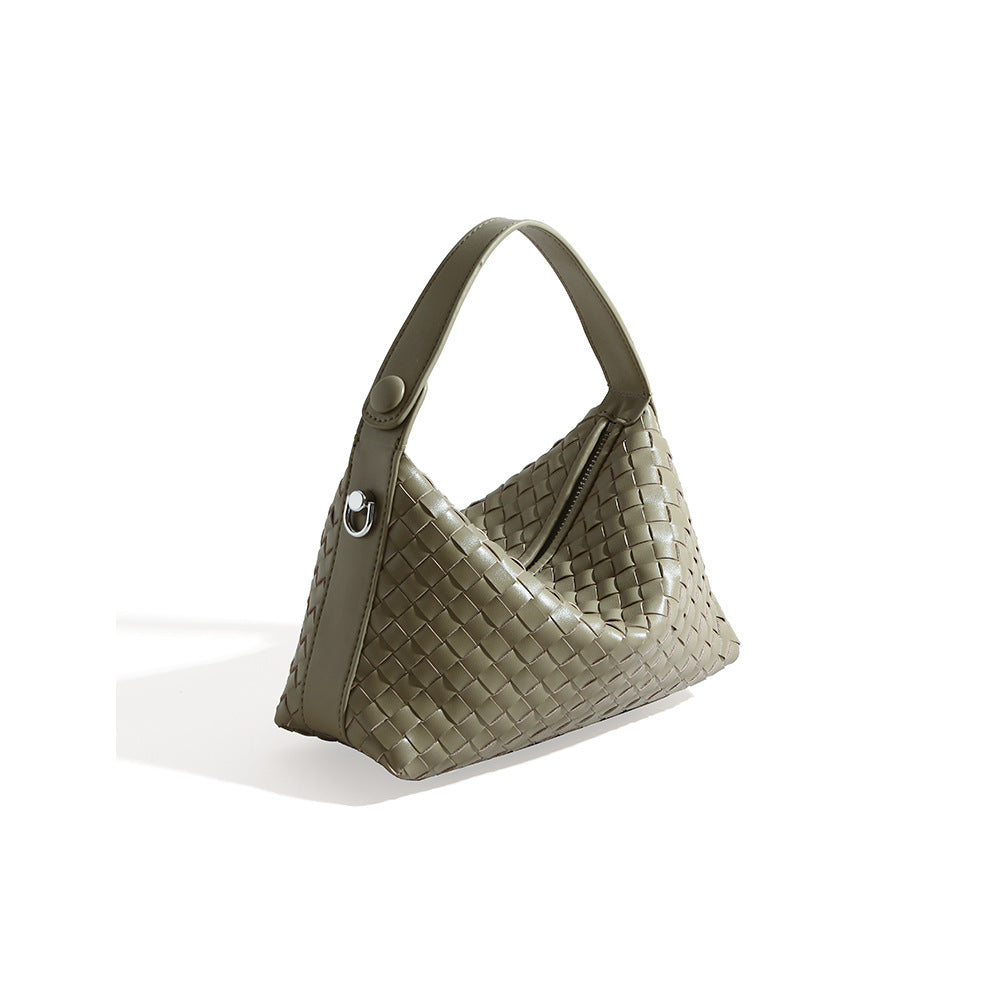 Woven Leather Dumpling Bag