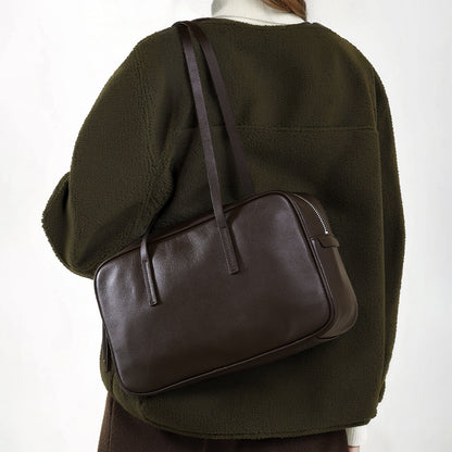 Leather Boston Underarm Tote