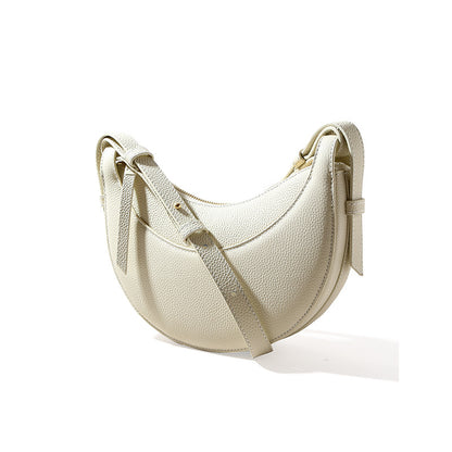 Pebbled Leather Crescent Bag