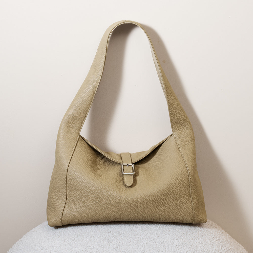 Pebbled Leather Underarm Tote