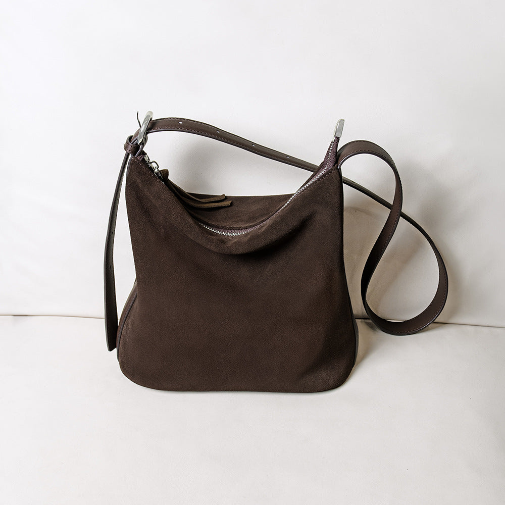 Vintage Leather Bucket Crossbody