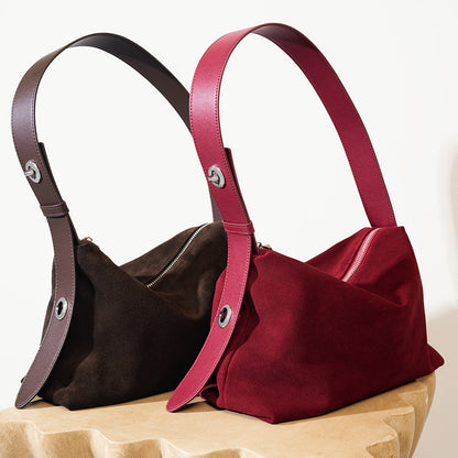 Glossy Nubuck Leather Tote
