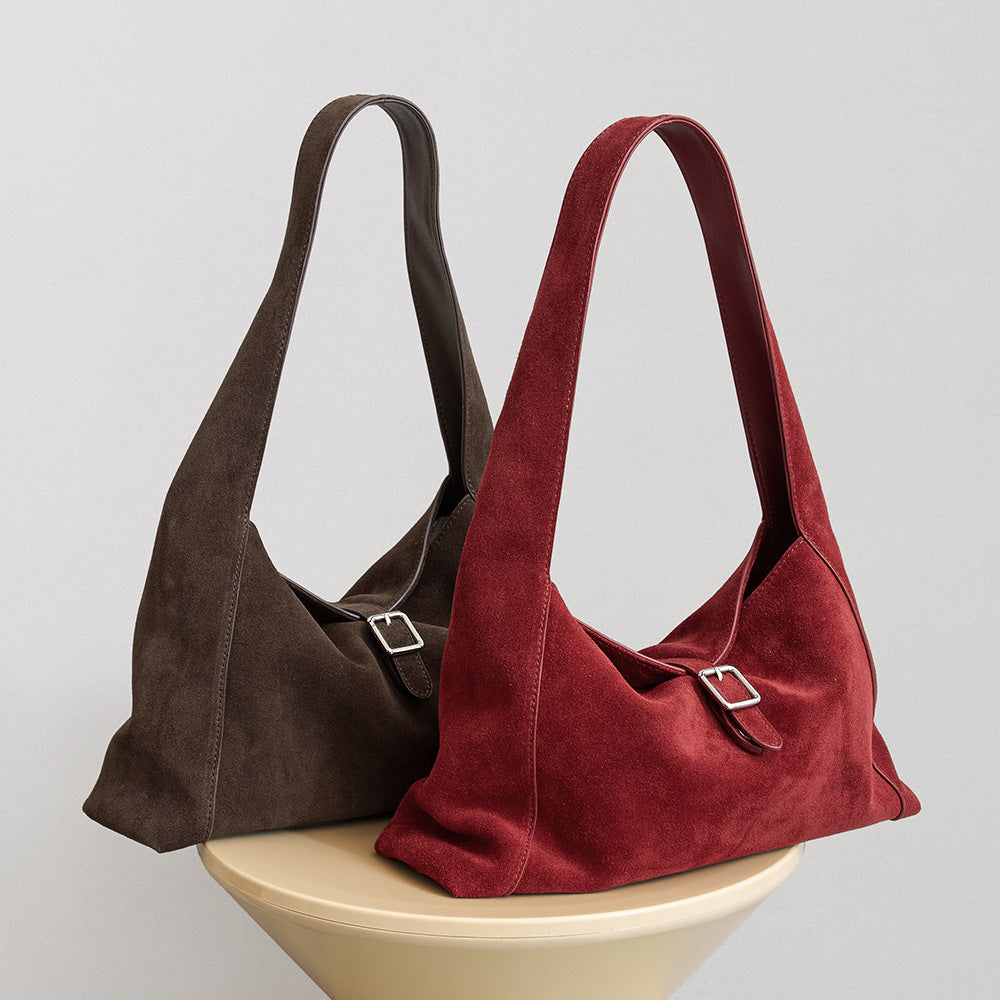 Nubuck Leather Crossbody Tote
