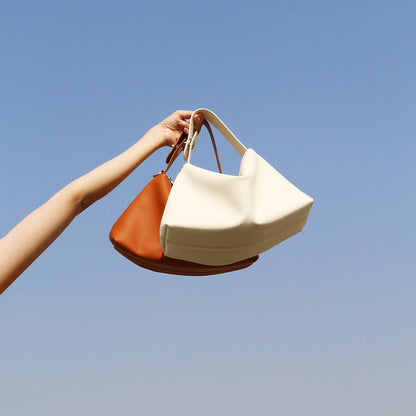 Minimal Leather Cosmetic Shoulder Bag
