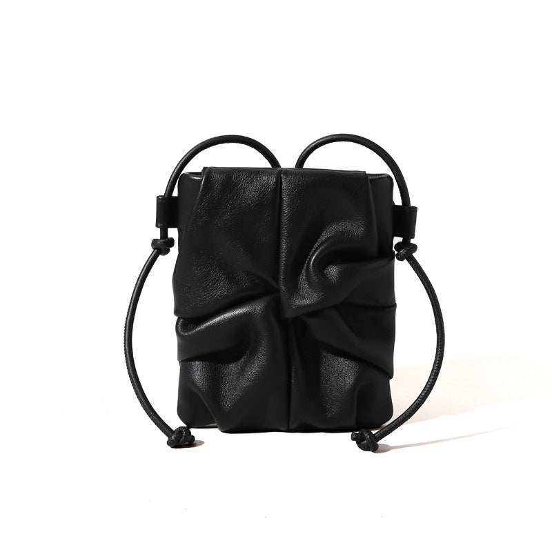 Mini Pleated Leather Crossbody
