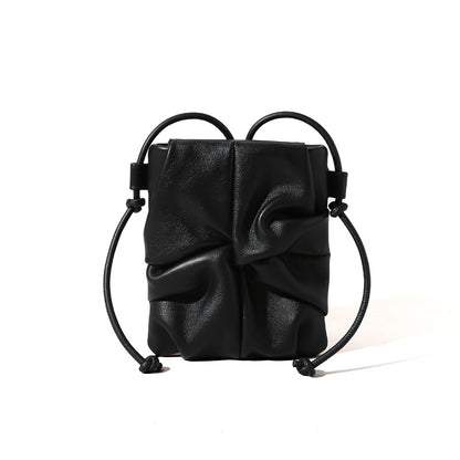 Mini Pleated Leather Crossbody