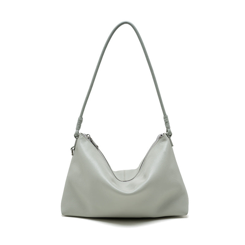 Cowhide Leather Top-Handle Shoulder Bag