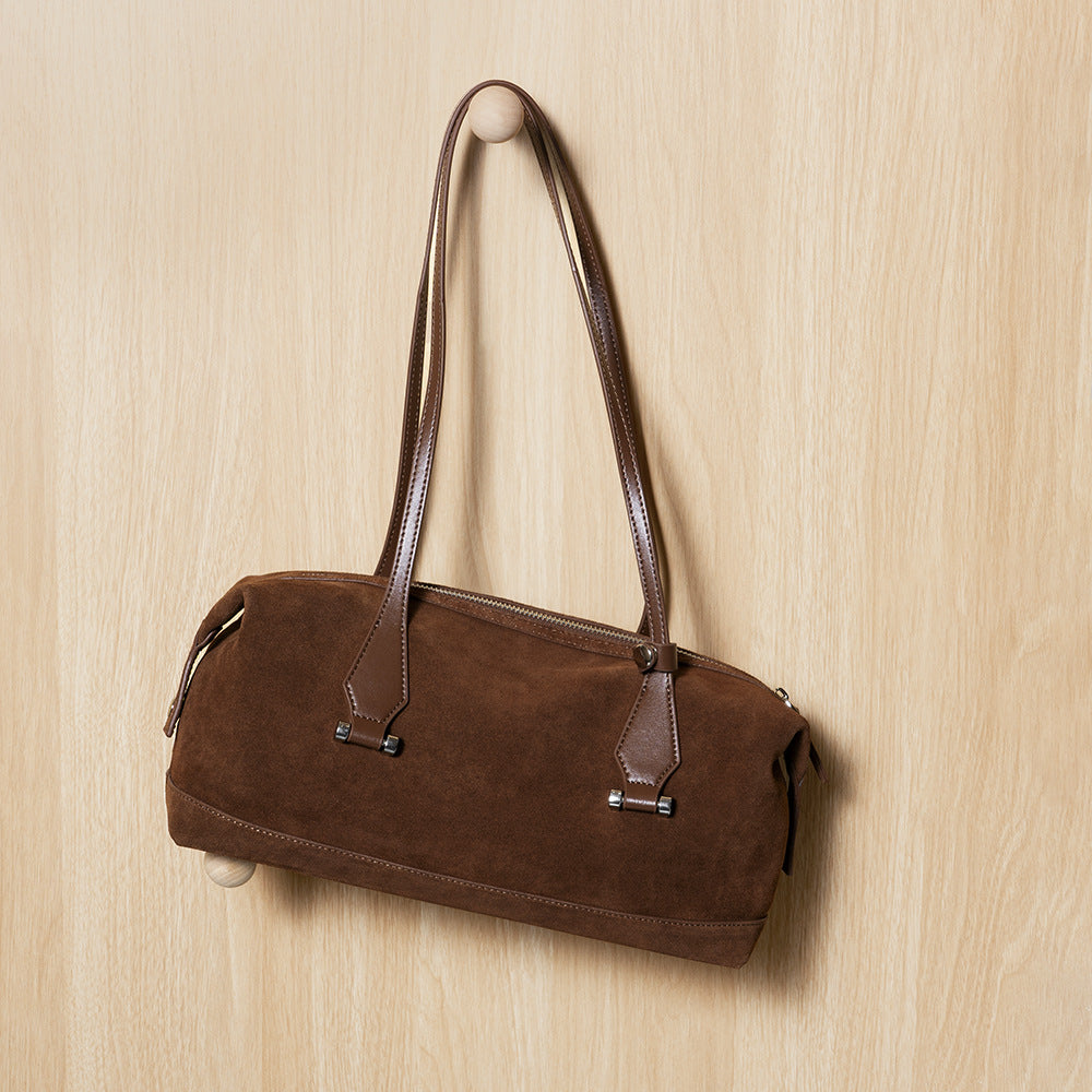 Nubuck Boston Baguette Tote
