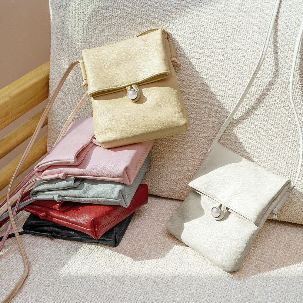 Mini Vertical Leather Phone Bag