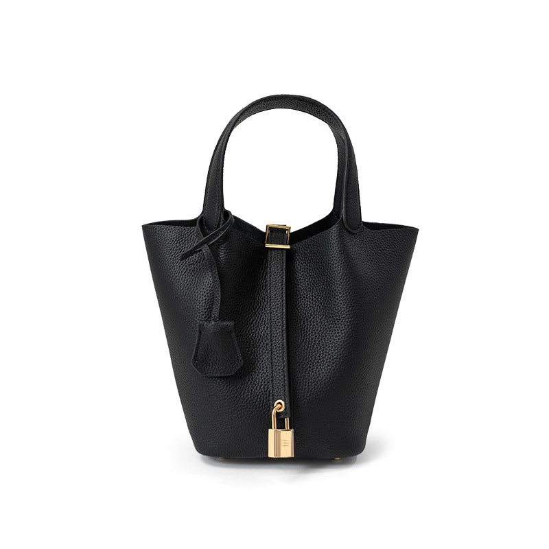 Leather Basket Handbag