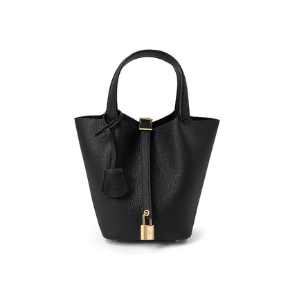 Leather Basket Handbag