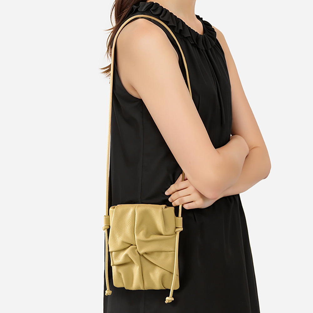 Mini Pleated Leather Crossbody