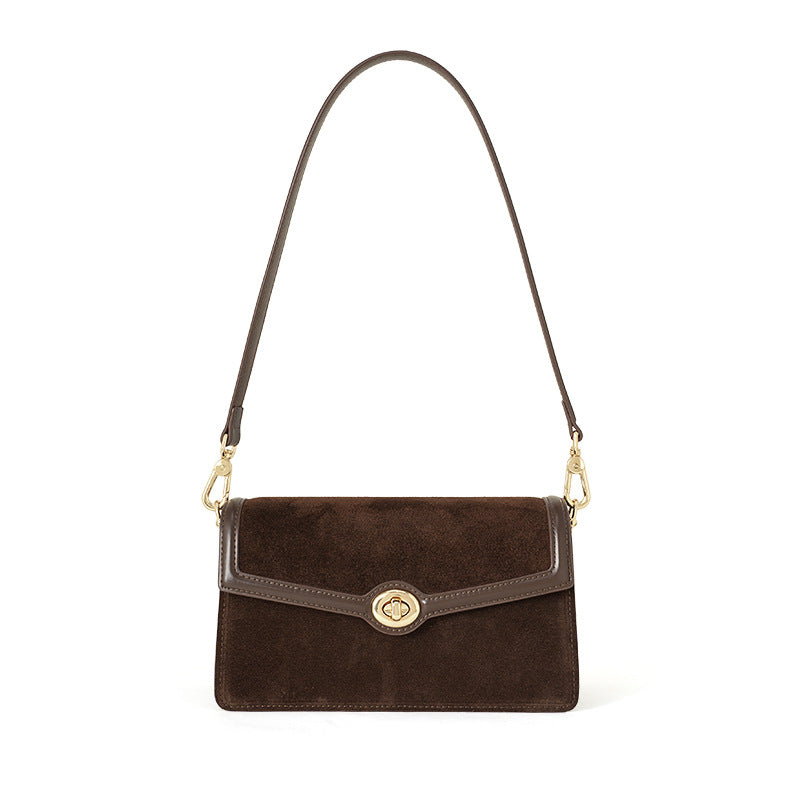 Two-Tone Nubuck Envelope Clutch