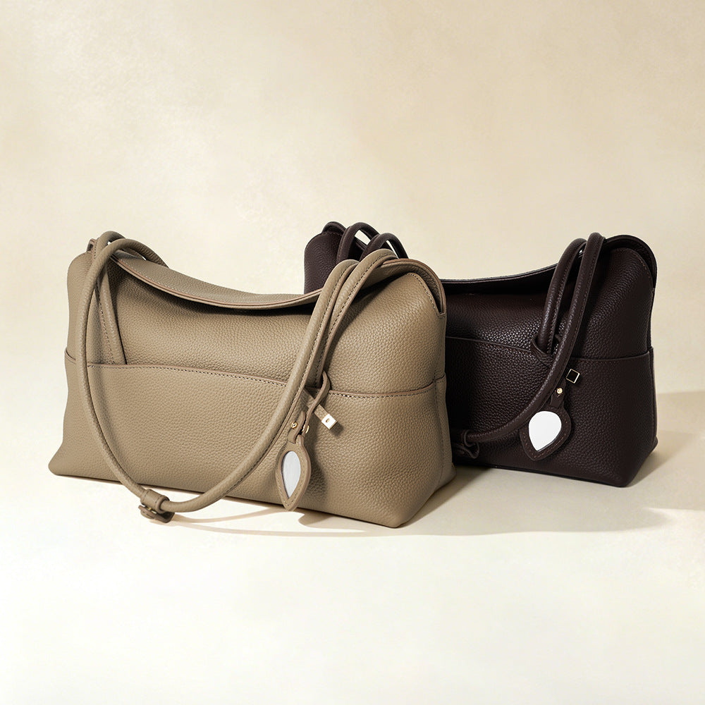 Korean-Style Leather Tote Handbag
