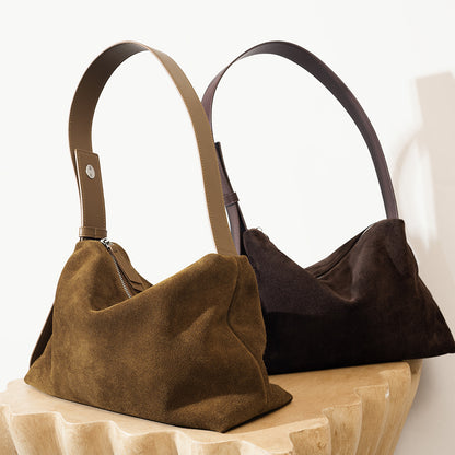 Slouchy Nubuck Leather Tote
