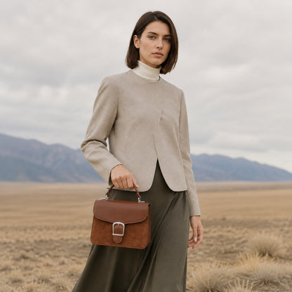 Two-Tone Matte Square Bag